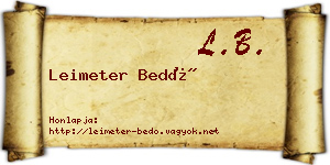 Leimeter Bedő névjegykártya